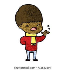 cartoon stressed man