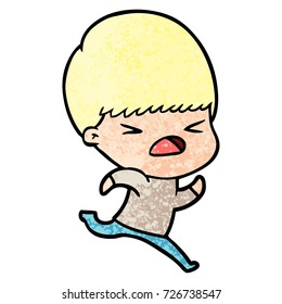 cartoon stressed man