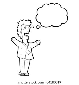 cartoon stressed man
