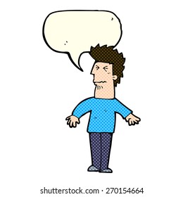 cartoon stressed man with speech bubble