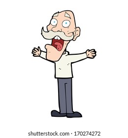 cartoon stressed old man