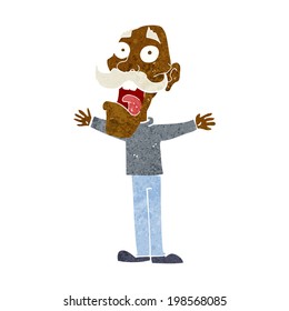 cartoon stressed old man