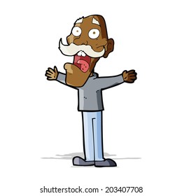Cartoon betonter alter Mann