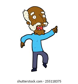 cartoon stressed old man