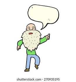 cartoon stressed old man with speech bubble