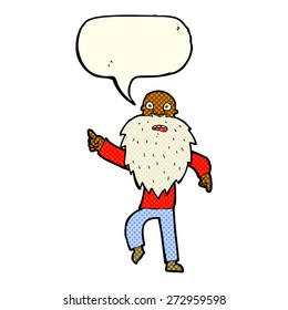 Cartoon betonte alte Mann mit Redeblase