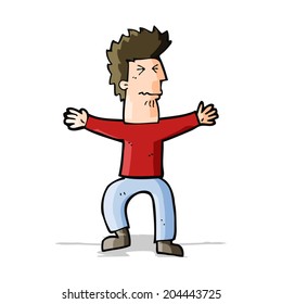 Cartoon betonte Mann