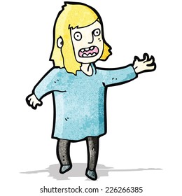 cartoon stressed woman