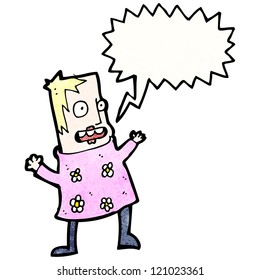 cartoon stressed woman shouting