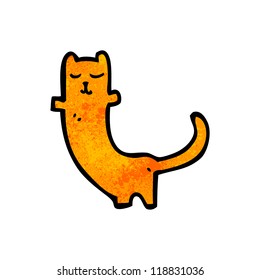 Cartoon Stretching Katze