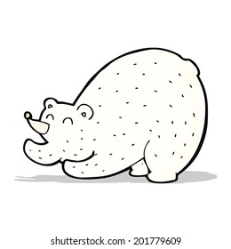 cartoon stretching polar bear