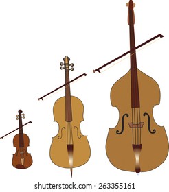 cartoon string musical instruments