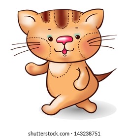 Cartoon striped cat.