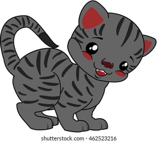 Cartoon striped cat.