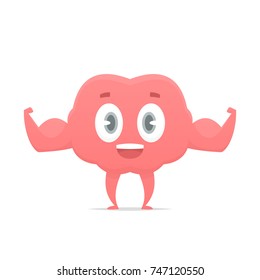 Cartoon strong brain vector