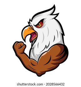 Cartoon strong eagle mascot design