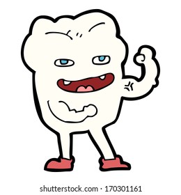 cartoon strong healthy tooth