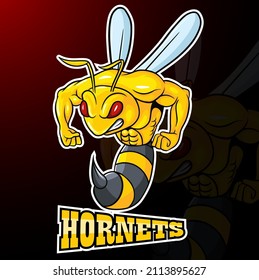 Cartoon strong hornet design template