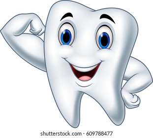 Cartoon strong tooth character