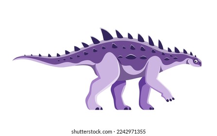 Cartoon Struthiosaurus dinosaur character. Extinct reptile or animal, prehistoric lizard. Mesozoic era beast, isolated armored herbivore dinosaur vector funny personage with spikes