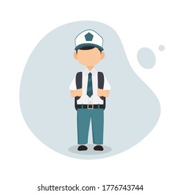 Cartoon student character, Vector illustration of senior high school Boys, suitable for the education concept and back to school