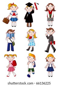 cartoon student icon