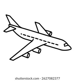 Cartoon Style Airplane Illustration Isolated on White Backgroun