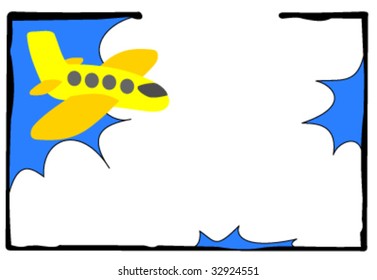 cartoon style airplane - vector