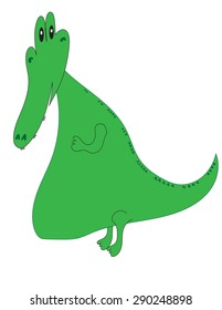 Cartoon style alligator on white background.