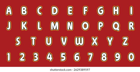cartoon style alphabet text effect design