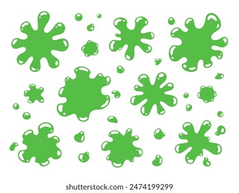 Cartoon style amoeba illustration material set