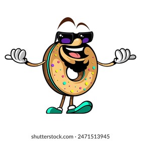 Cartoon style bagel vector illustration. Isolated on white background.