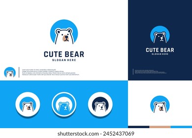 cartoon style bear, cute and adorable, for your business symbol, logo illustration.
