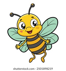 Cartoon Style Bee Illustration Fun and Creative Design 