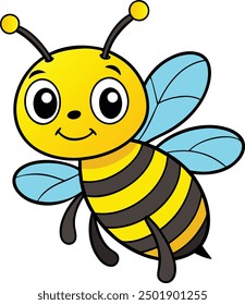 Estilo de dibujos animados de la abeja Ilustración Diversión y diseño creativo 