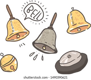 cartoon style bell doodle . Bell vector illustration