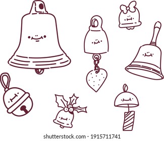 Cartoon-Stil Glockenkopf . GlockenVektorgrafik. süße Glocke