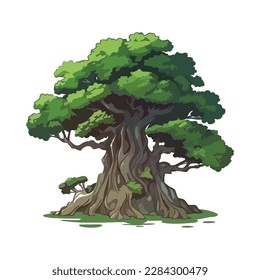 Bonsai im Cartoon-Stil bunt Vektorgrafik. Vektorgrafik auf weißem Hintergrund.