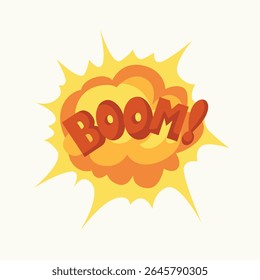 Uma explosão de boom estilo desenho animado usado para representar impactos de explosões ou efeitos dramáticos