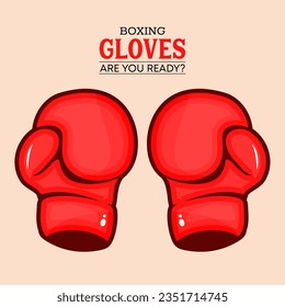 cartoon style boxing gloves vector design on a background