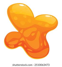 Cartoon style bright orange liquid is dripping, slithering, and spreading