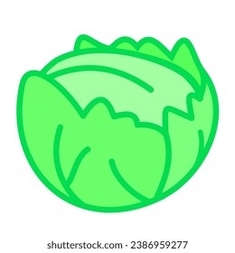 Cartoon style cabbage in flat design