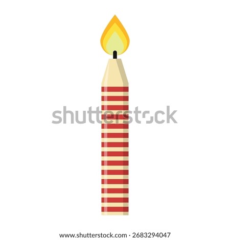 Cartoon style candle vector design isolated on a white background