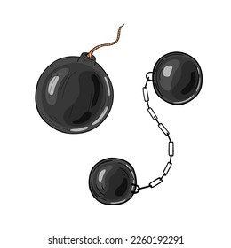 Estilo de caricatura Canon Ball, ilustración vectorial