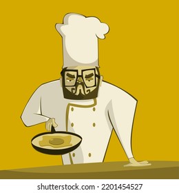 cartoon style chef vector illustration