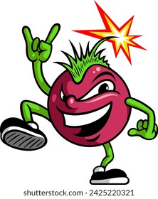 Cartoon style cherry bomb illustration. Isolated on white background.