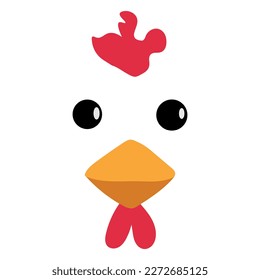 Cartoon style chicken face vector