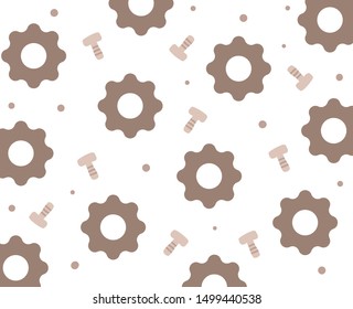 cartoon style cog doodle  . Cog vector illustration