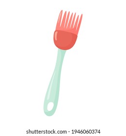 Cartoon style cooking silicone brush. Vector illustration of a cooking tool. Isolated on white background
