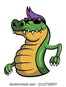 Cartoon Style Crocodile Character Alligator Purple Stock Vector ...